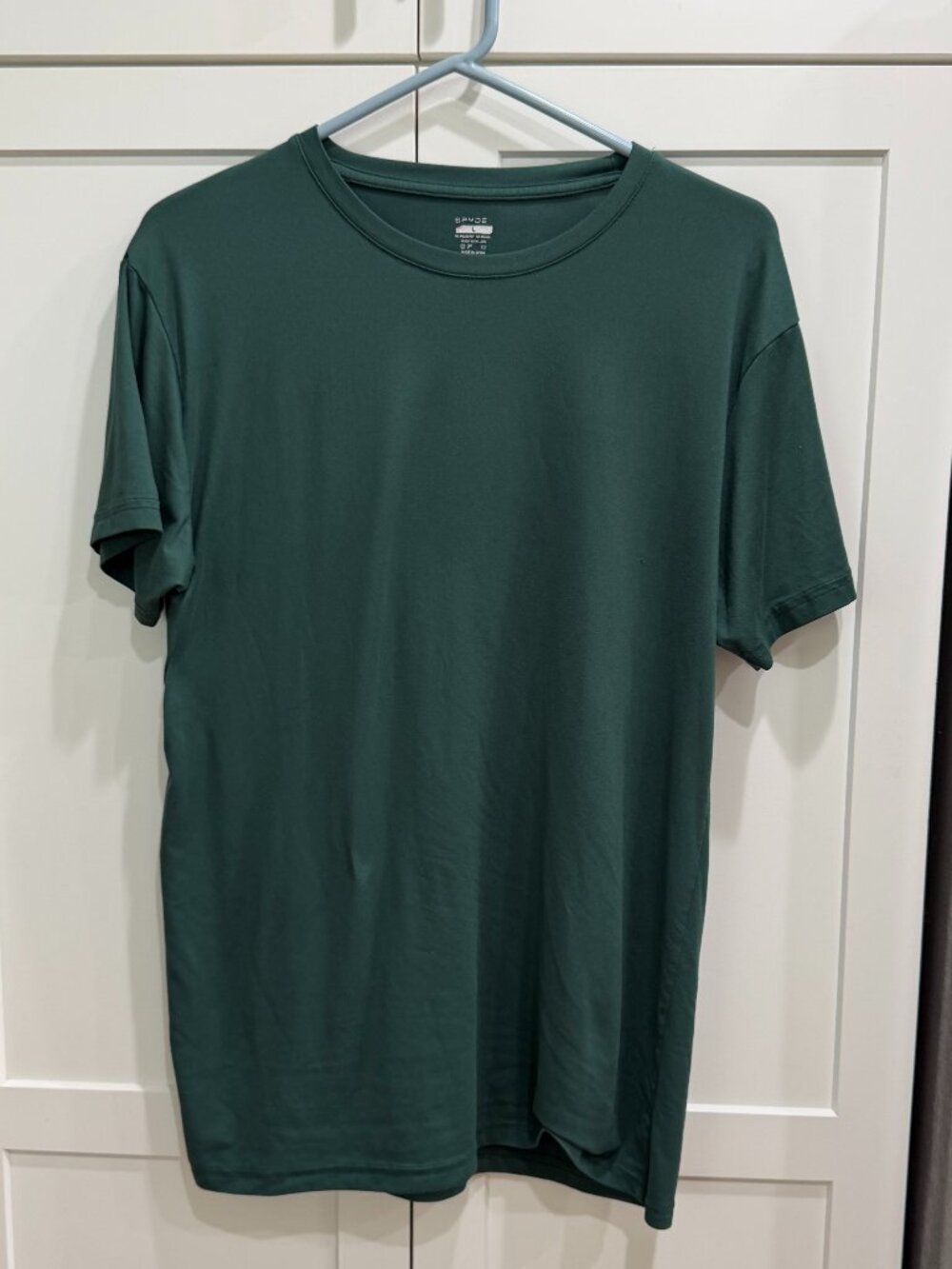 Men's SPYDER, Large Dark Green Short Sleeve Crew Neck, 100% Cotton